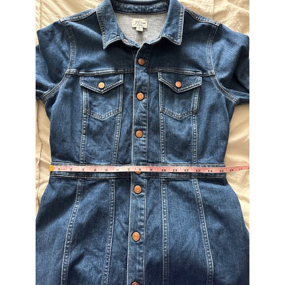 J. Crew Denim Button Front Long Sleeve Dress 8 - Picture 5 of 7